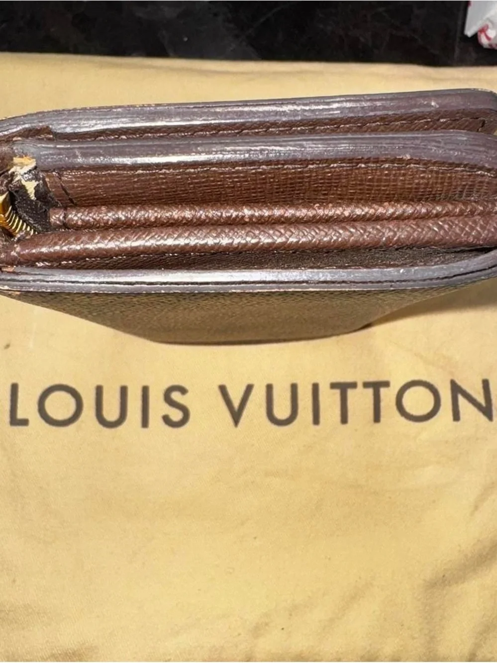 Louis Vuitton Brown Damier Ebene Checkered Wallet